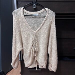 Sage Cream V-Neck Sweater